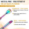 Nail Pusher Cuticle Dual Ended Cuticle Scraper Pre-Treatment Cuticles Remover Tool with 100#/240# Grit Sandpaper Sheets CuticleNail Tool for Salon & Home Use view 3