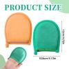 2 Pcs Exfoliating Facial Scrubber Mitt, Face Deep Exfoliating Cleaning Polishing Gloves Facial Cleansing Mitts Dead or Dry Skin Remover Face Cleaning Gloves for Men & Women (Green, Orange) view 2
