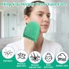2 Pcs Exfoliating Facial Scrubber Mitt, Face Deep Exfoliating Cleaning Polishing Gloves Facial Cleansing Mitts Dead or Dry Skin Remover Face Cleaning Gloves for Men & Women (Green, Orange) view 4