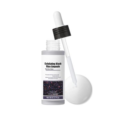 MIESCHER Exfoliating Black Rice Ampoule, Exfoliating Essence Serum, Daily Gentle Face & Body Care for Pore Refining & Hydration, Blackhead Remover, Deep Cleansing Exfoliation