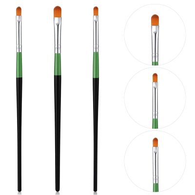 3 Pcs Flat Concealer Brush Extra Small Flat Applicator Brush Rounded For Blending Brow Single Eyeshadow Brushes Versatile Makeup Tool For Precise Application And Flawless Finish Black