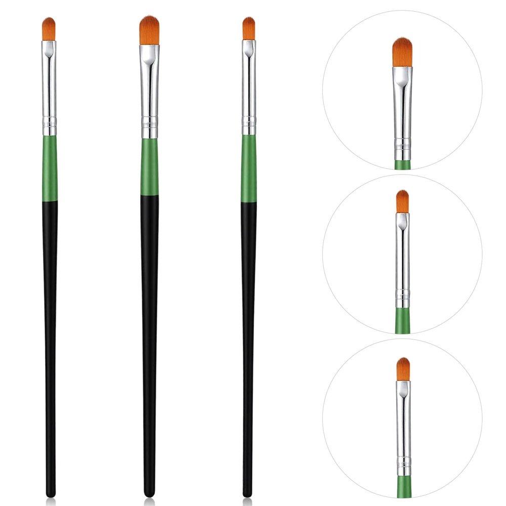 3 Pcs Flat Concealer Brush Extra Small Flat Applicator Brush Rounded For Blending Brow Single Eyeshadow Brushes Versatile Makeup Tool For Precise Application And Flawless Finish Black