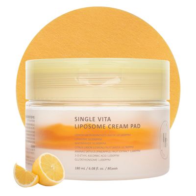 HEVEBLUE SINGLE VITA LIPOSOME CREAM PAD - Niacinamide, Gultathionesome, Brighten Skin, Refine Skin Texture, Low Irritation, Korean Skincare, K-Beauty
