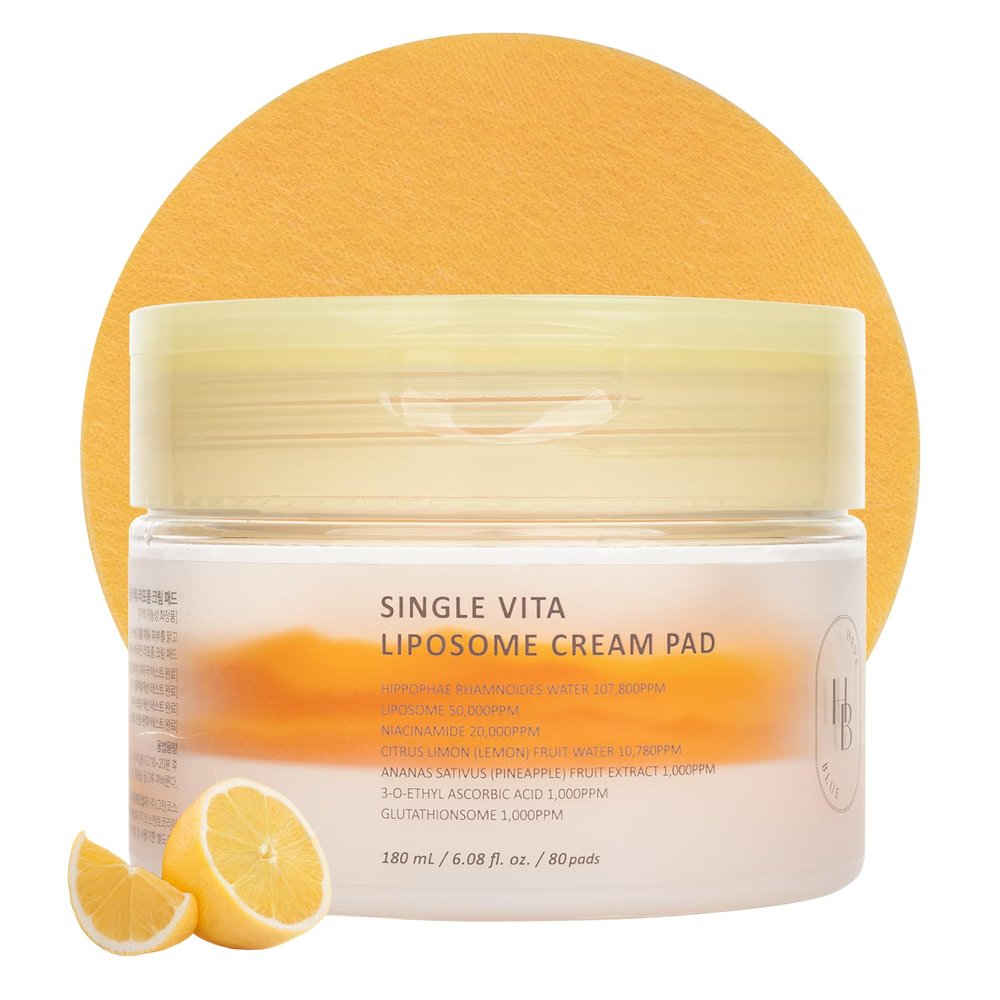 HEVEBLUE SINGLE VITA LIPOSOME CREAM PAD - Niacinamide, Gultathionesome, Brighten Skin, Refine Skin Texture, Low Irritation, Korean Skincare, K-Beauty