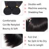 #1B Straight Bundles Human Hair 16 18 20 Inch Human Hair Bundles Unprocessed Virgin 3 Bundles Human Hair Extensions 100G Per Bundle for Women Natural Black view 4