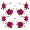 TINEASUR 4pcs Glitter Tinsel Star Headbands for Women, Sparkle Hair Accessories for Birthday, Festival, and Party Use, Bright Pink Decorative Hairbands view 1