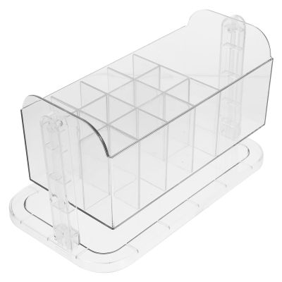 Milisten Rotating Makeup Brush Organizer with Lipstick Holder, Pet Desktop Cosmetic Brush Storage Box for Vanity, Large Capacity Spinning Makeup Organizer for Home Bathroom