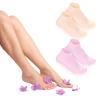 2 Pairs Silicone Moisturizing Foot Socks, Silicone Socks for Dry Cracked Feet Foot Spa Pedicure Sock Anti-Slip Moisturizer Sock Fits Up to Size 9 (Pink, Beige) view 1