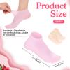 2 Pairs Silicone Moisturizing Foot Socks, Silicone Socks for Dry Cracked Feet Foot Spa Pedicure Sock Anti-Slip Moisturizer Sock Fits Up to Size 9 (Pink, Beige) view 2