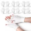 6 Pairs White Fingerless Gloves, Moisturizing Gloves Overnight, Soft and Comfortable for Dry Hands Sleeping Hand Spa UV Sun view 1