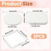 2 Pcs Makeup Sponges with Travel Case, Foundation Sponge Square Round Makeup Sponge Replacement Face Sponges for Cosmetic All Skin Types, White view 2
