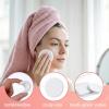 2 Pcs Makeup Sponges with Travel Case, Foundation Sponge Square Round Makeup Sponge Replacement Face Sponges for Cosmetic All Skin Types, White view 3