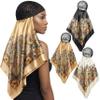 Funnysoft 3 Pcs Hair Wrap Scarf Net, Luxury Boho, Beige Yellow Gold view 1