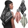 Funnysoft 3 Pcs Hair Wrap Scarf Net, Retro Western, Orange Black Green view 1