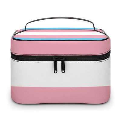 EOQIFJM Transgender Pride Flag Handheld Makeup Bag, Can Also Be Used As A Toiletry Bag