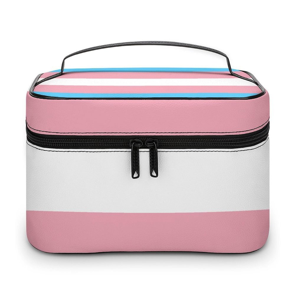 EOQIFJM Transgender Pride Flag Handheld Makeup Bag, Can Also Be Used As A Toiletry Bag