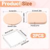 2 Pcs Makeup Sponges with Travel Case, Foundation Sponge Square Round Makeup Sponge Replacement Face Sponges for Cosmetic All Skin Types, Pink view 2