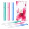 3-Pack Premium Crystal Glass Nail Files Durable Double-Sided Nail File Set for Natural & Artificial Nails | Washable Manicure & Pedicure Tools with Protective Case (Green, Pink, Blue) view 1