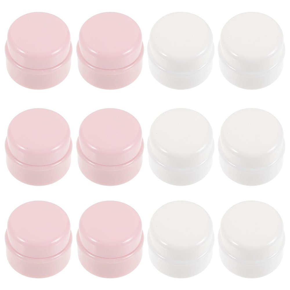 12 Pack Plastic Cosmetic Jars Refillable with Lids 5G