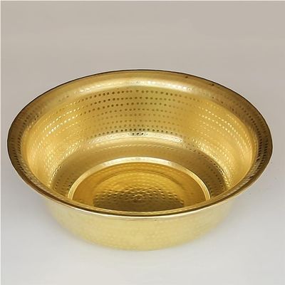 Hand-Hammered Copper Basin Portable Pedicure Foot Soak Bowls | Pedicure Tub Bowls for Feet Foot Washing Basin for Camping Picnic Incinerator Barrel(Brass,40cm)