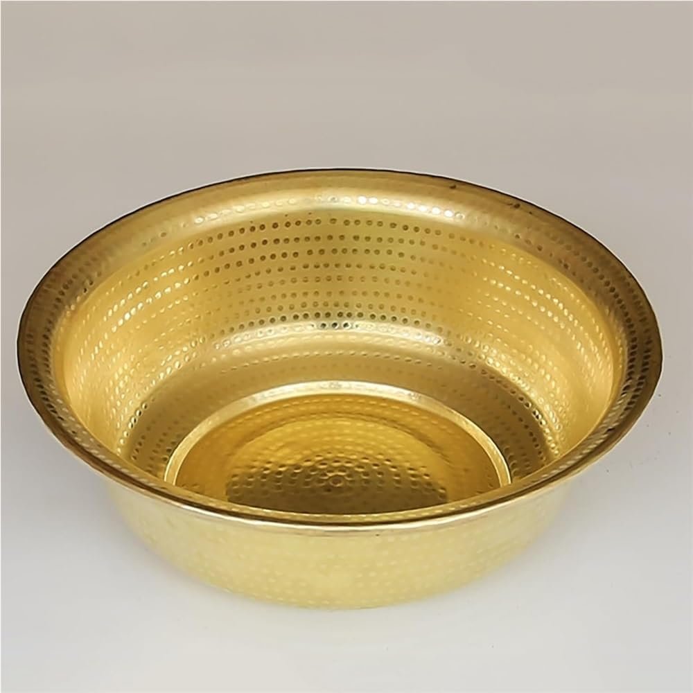 Hand-Hammered Copper Basin Portable Pedicure Foot Soak Bowls | Pedicure Tub Bowls for Feet Foot Washing Basin for Camping Picnic Incinerator Barrel(Brass,40cm)