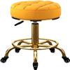 LUUYYI Counter Stool, Round Swivel Bar Stool, Salon Spa Rolling Stool, Makeup Stool, Adjustable (Yellow One Size) view 1