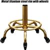 LUUYYI Counter Stool, Round Swivel Bar Stool, Salon Spa Rolling Stool, Makeup Stool, Adjustable (Yellow One Size) view 2