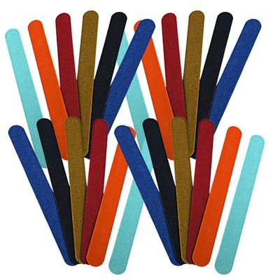 40pcs Colorful Wooden Nail File for Manicure and Pedicure Prep