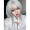 TTYAO REII Mullet Wig with Bangs Japanese Style Short Straight Wig Natural Looking Daily Synthetic Hairpiece (Silver White) view 3