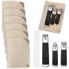 6 Sets Nail Clippers Set, Stainless Steel Nail Clippers with PU Leather Case, Ultra Sharp Finger Nails Clipper for Thick Toenails, Manicure Kit for Home and Travel, 4 Piece Set view 1