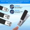 6 Sets Nail Clippers Set, Stainless Steel Nail Clippers with PU Leather Case, Ultra Sharp Finger Nails Clipper for Thick Toenails, Manicure Kit for Home and Travel, 4 Piece Set view 3