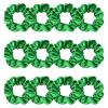 Jaciya 12 Pack Elastics Hair Scrunchies Elastic Hair Bobbles Scrunchies Green Satin Hair Ties view 1