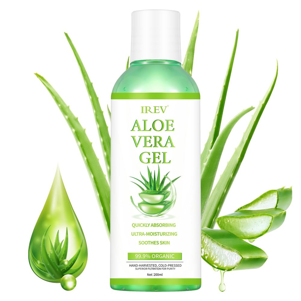 99.9% Organic Aloe Vera Gel for Face, Hair, Sunburn Relief,Pure Aloe Vera