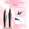 2 Pcs Professional Lash Tweezers, Eyelash Cluster Extension Tools with Bent and Straight Tips for Classic Volume Eyelash Extensions, Non-Slip Grip Precision Tools for Cluster False Lashes (Black) view 2