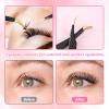 2 Pcs Professional Lash Tweezers, Eyelash Cluster Extension Tools with Bent and Straight Tips for Classic Volume Eyelash Extensions, Non-Slip Grip Precision Tools for Cluster False Lashes (Black) view 3