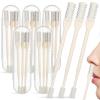 Lanties 15 Pcs 2-in-1 Nasal Hair Cutter Travel Double Sided Nose Hair Trimmer for Women Men Portable 360 Rotating Manual Nose Nasal Knife Soft Cleaning Brush with 5 Box Travel Package Yellow view 1
