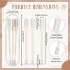 Lanties 15 Pcs 2-in-1 Nasal Hair Cutter Travel Double Sided Nose Hair Trimmer for Women Men Portable 360 Rotating Manual Nose Nasal Knife Soft Cleaning Brush with 5 Box Travel Package Yellow view 2