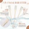 Lanties 15 Pcs 2-in-1 Nasal Hair Cutter Travel Double Sided Nose Hair Trimmer for Women Men Portable 360 Rotating Manual Nose Nasal Knife Soft Cleaning Brush with 5 Box Travel Package Yellow view 3