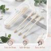 Lanties 15 Pcs 2-in-1 Nasal Hair Cutter Travel Double Sided Nose Hair Trimmer for Women Men Portable 360 Rotating Manual Nose Nasal Knife Soft Cleaning Brush with 5 Box Travel Package Yellow view 4