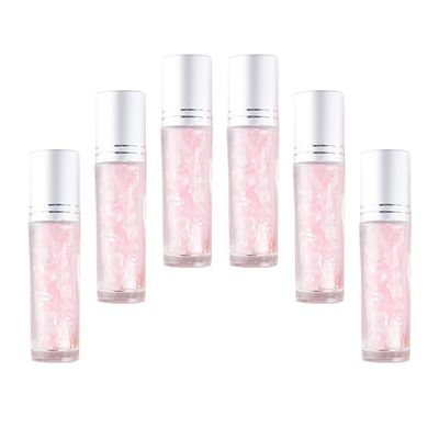 PRETYZOOM 6pcs 10ml Refillable Glass Roller Bottles for Essential Oils Travel Cosmetic Empty Bottles Electroplated Aluminum Caps Portable Roller Dispenser Set