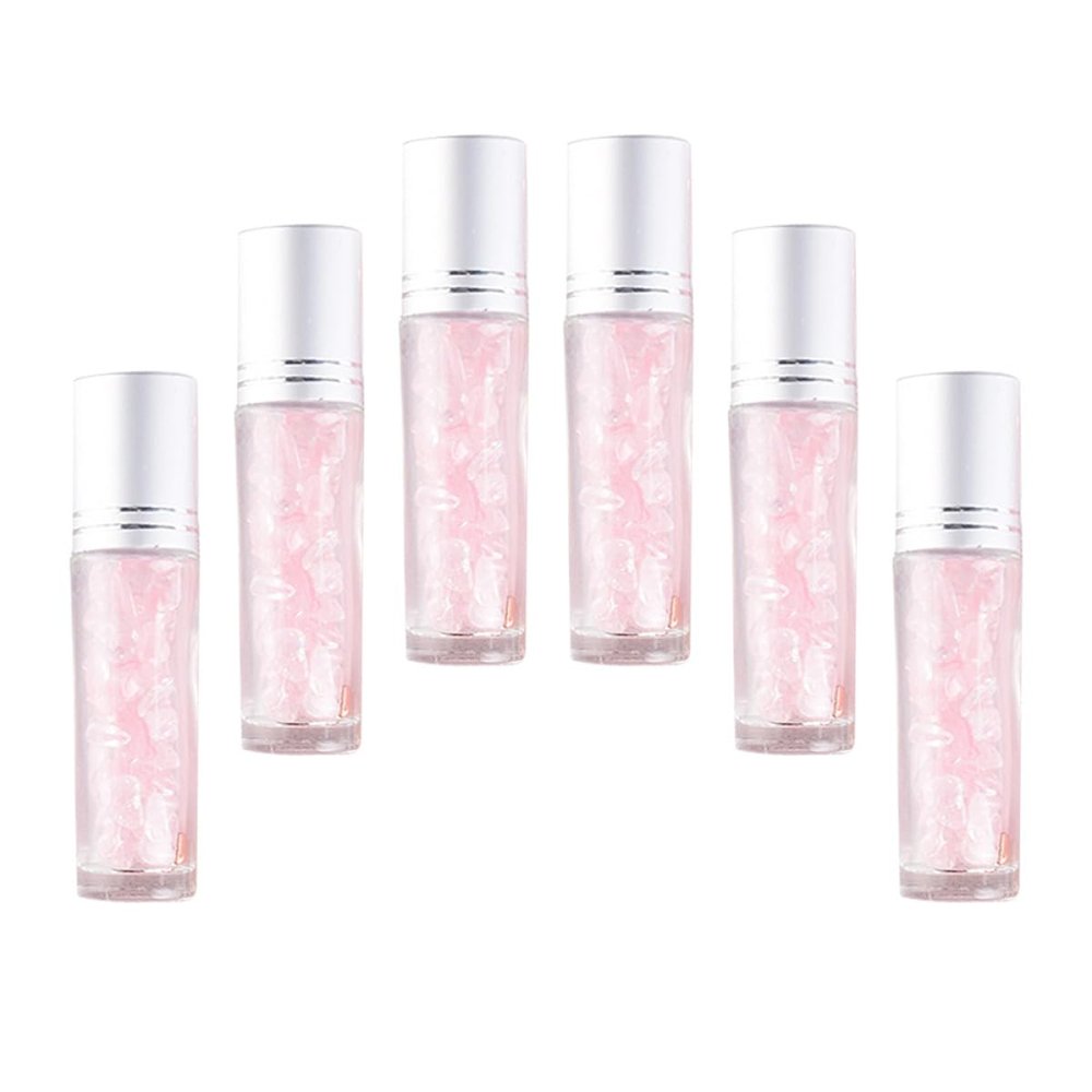 PRETYZOOM 6pcs 10ml Refillable Glass Roller Bottles for Essential Oils Travel Cosmetic Empty Bottles Electroplated Aluminum Caps Portable Roller Dispenser Set