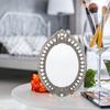 CLISPEED Retro 7-inch Pearl Frame Makeup Mirror for Women, Classic Desktop Vanity Cosmetic Mirror for Bedroom and Dressing Table Use view 3