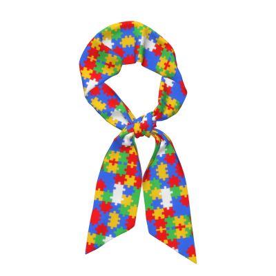 SVEFDOC Women Knotted Headband Multi Style Autism Awareness Pattern Head Hairband Hairband Scarf for Sports Travel Shower, Headbands for Head Decor Handbag Wrap Necktie
