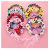 Wedding Floral Crown Women Flower Headband Hair Wreath Floral Headpiece for Wedding Photo Shoot Festivals(Red) view 2
