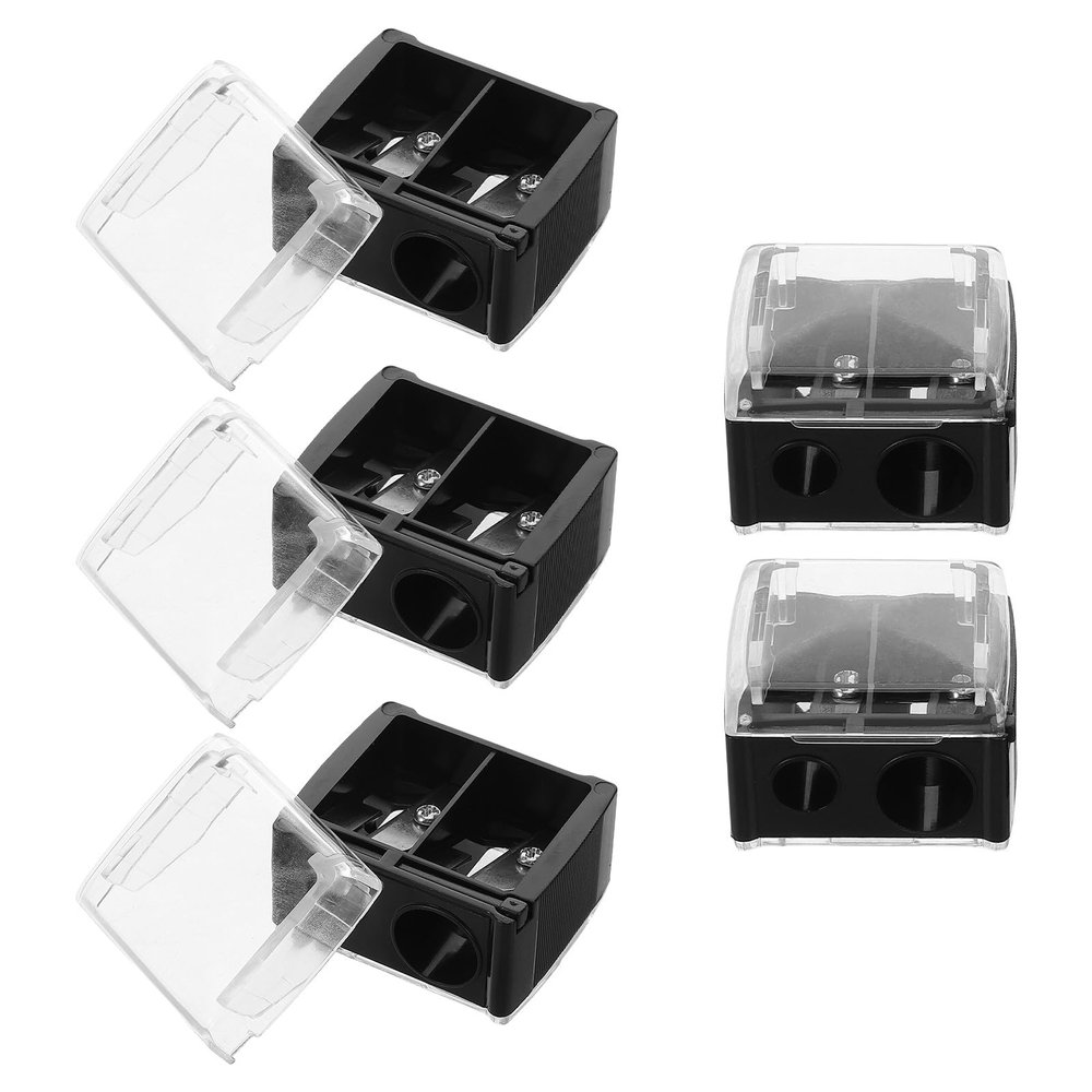 DIYEAH 5pcs Dual Hole Makeup Pencil Sharpener Lip Liner Eyeliner Sharpener for Women Portable Eye Pencil Sharpening Tool for Travel and Office Use