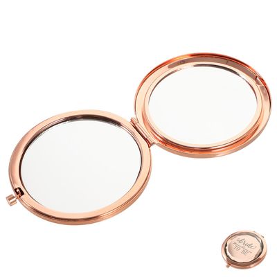 BAZEITFLOW Rose Gold Compact Mirror for Bridesmaids Mini Portable Pocket Mirror Small for Bridal Bachelorette Party