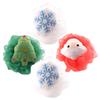 Healeved 4pcs Christmas Bath Loofah Set Skin Cleaning Scrubber Bathing Sponge Ball with Santa, Tree, Snowflake for Shower and Tub Use view 1