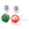 Healeved 4pcs Christmas Bath Loofah Set Skin Cleaning Scrubber Bathing Sponge Ball with Santa, Tree, Snowflake for Shower and Tub Use view 2