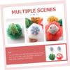 Healeved 4pcs Christmas Bath Loofah Set Skin Cleaning Scrubber Bathing Sponge Ball with Santa, Tree, Snowflake for Shower and Tub Use view 3