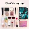 Makeup Bag Small Cosmetic Bags for Women Travel Toiletry Bag Zipper Pouch Purse Organizer Pouches, Wolf Howling River Night Moon Cool view 3